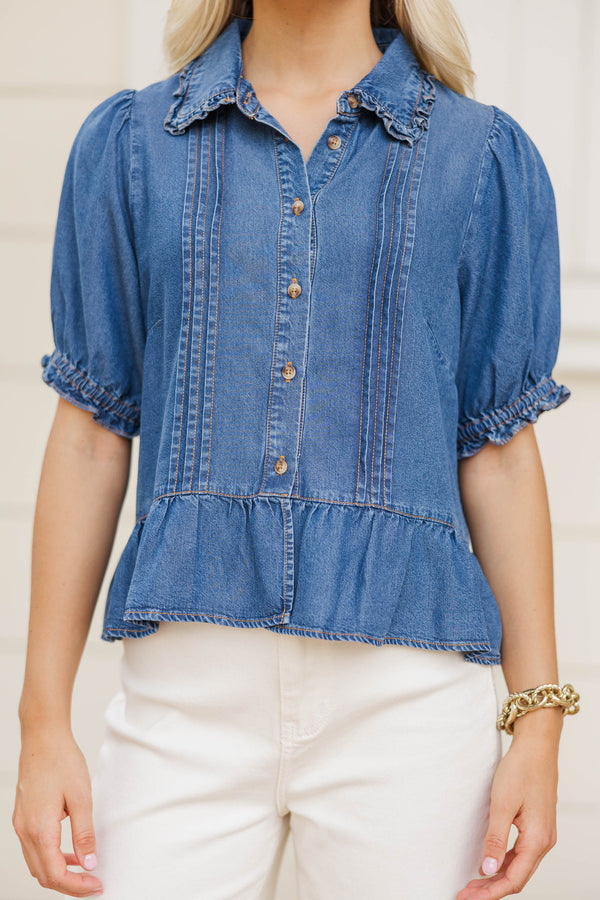 Never Wrong Blue Blouse