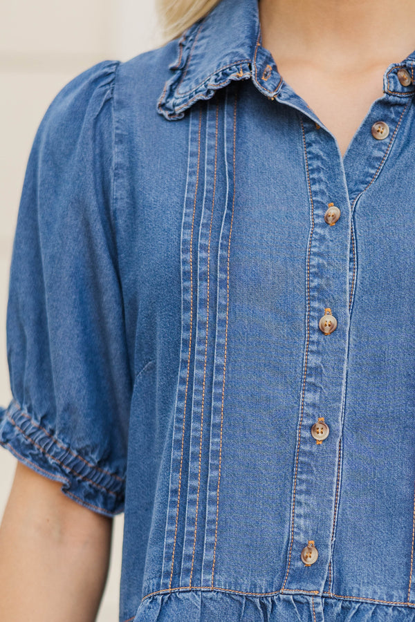 Never Wrong Blue Blouse