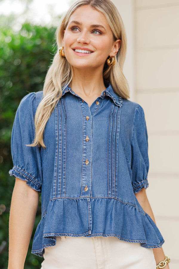 Never Wrong Blue Blouse