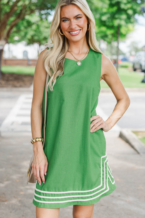 Polished Move Green Shift Dress