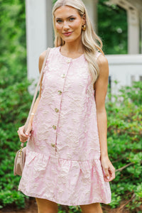 Timelessly Yours Pink Brocade Dress