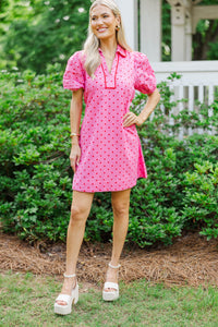 All The Sweet Details Pink Polka Dot Dress