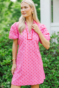 All The Sweet Details Pink Polka Dot Dress
