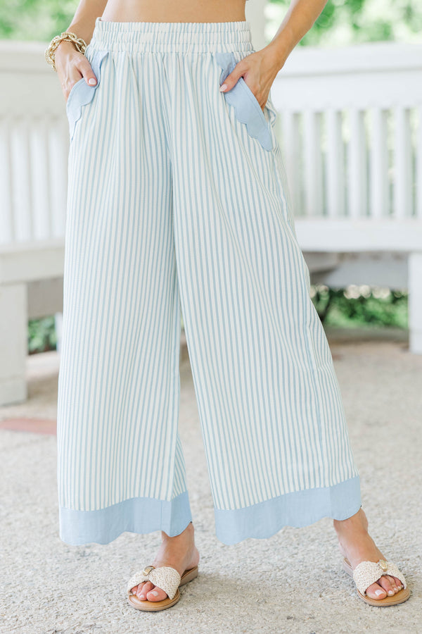 Radiantly You Light Blue Striped Pants