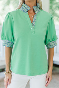 Basking In It Green Blouse