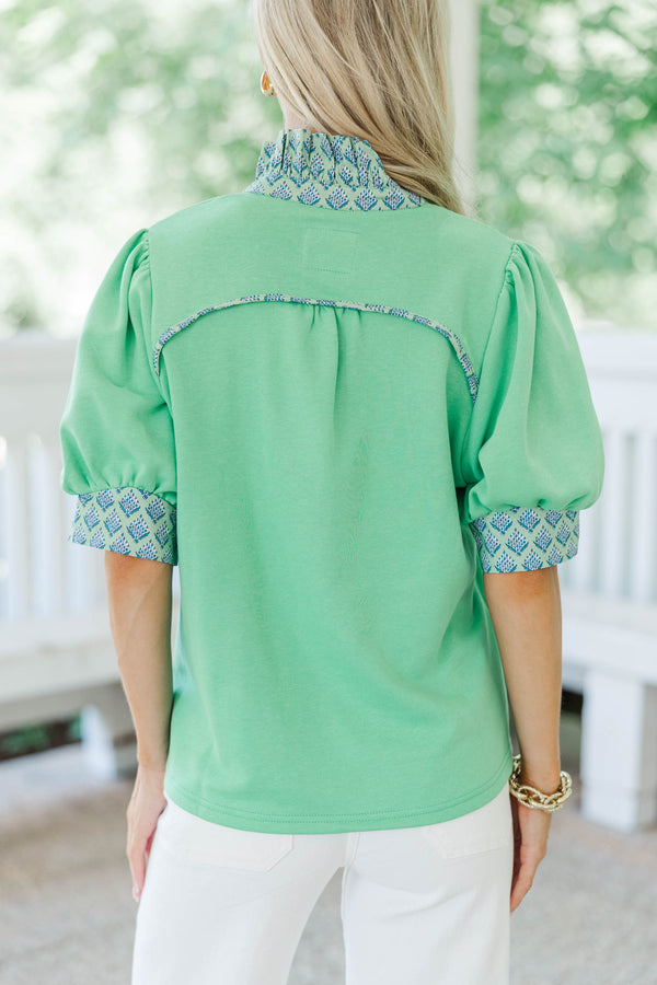 Basking In It Green Blouse