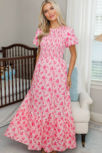 NURSING COLLECTION: Make The Right Choice Pink Toile Maxi Dress