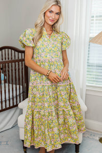 NURSING COLLECTION: Perfect For You Chartreuse Embroidered Midi Dress