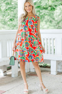Remarkably Her Red Floral Dress