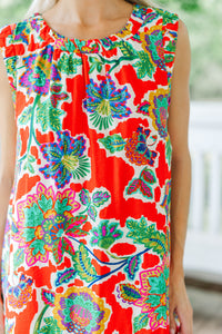 Remarkably Her Red Floral Dress