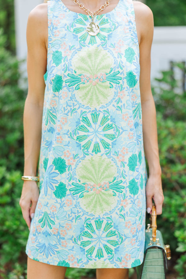 Olivaceous: Naturally Luminous Green Floral Shift Dress