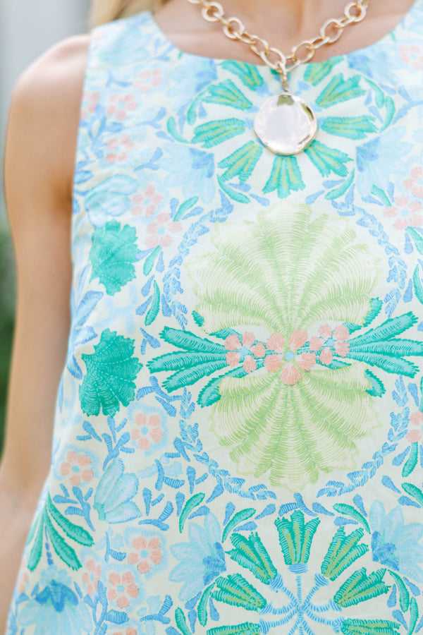 Olivaceous: Naturally Luminous Green Floral Shift Dress