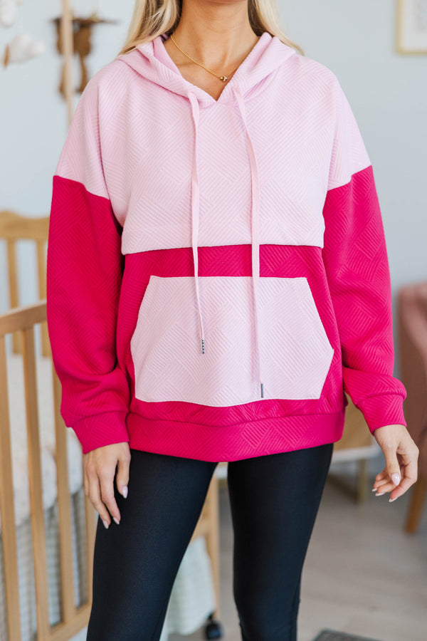 NURSING COLLECTION: Day Off Pink Colorblock Hoodie