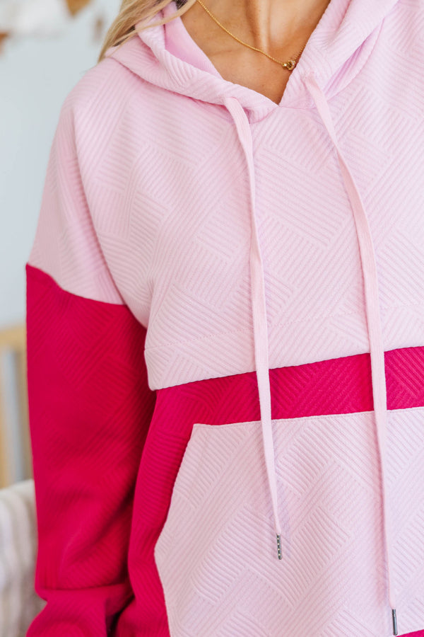 NURSING COLLECTION: Day Off Pink Colorblock Hoodie