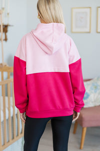 NURSING COLLECTION: Day Off Pink Colorblock Hoodie