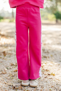 Girls: Playdate Petals Fuchsia Stripe Sweatpants