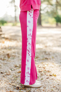 Girls: Playdate Petals Fuchsia Stripe Sweatpants