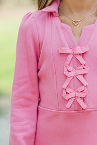 Girls: Always A Dream Pink Bow Detail Dress