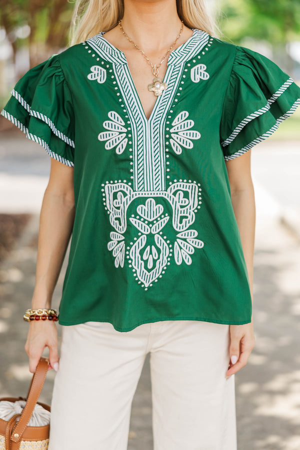 By Chance Green Stripe Blouse