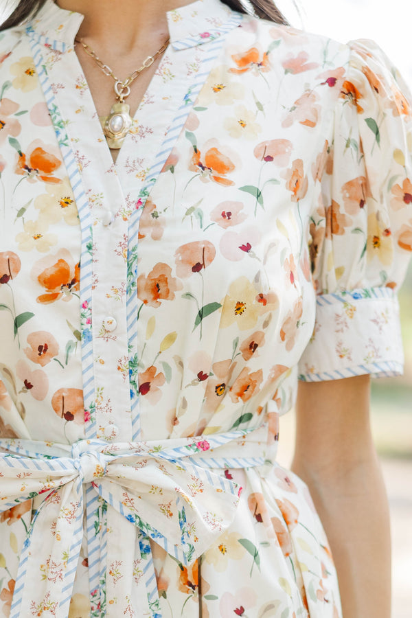 Feels Like Home Cream Floral Dress