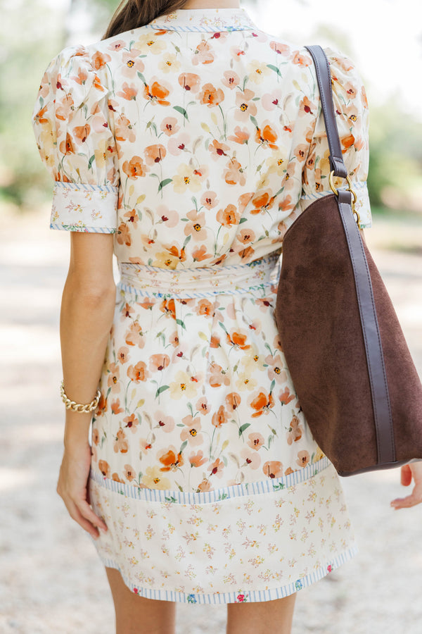 Feels Like Home Cream Floral Dress