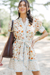Feels Like Home Cream Floral Dress