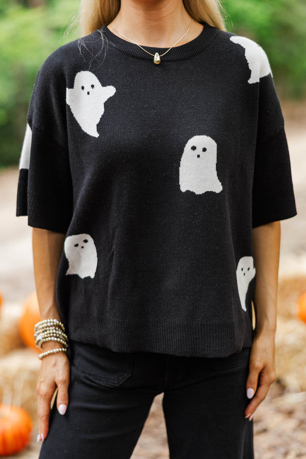 Fall Magic Black Ghost Sweater