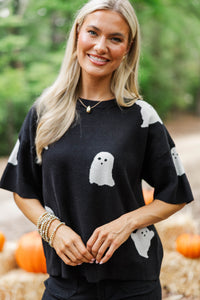 Fall Magic Black Ghost Sweater