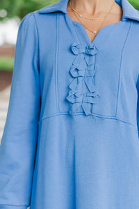 Find It Again Blue Collared Dress