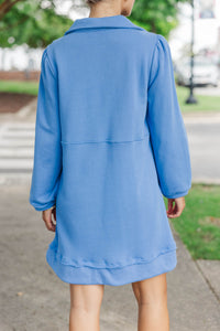 Find It Again Blue Collared Dress