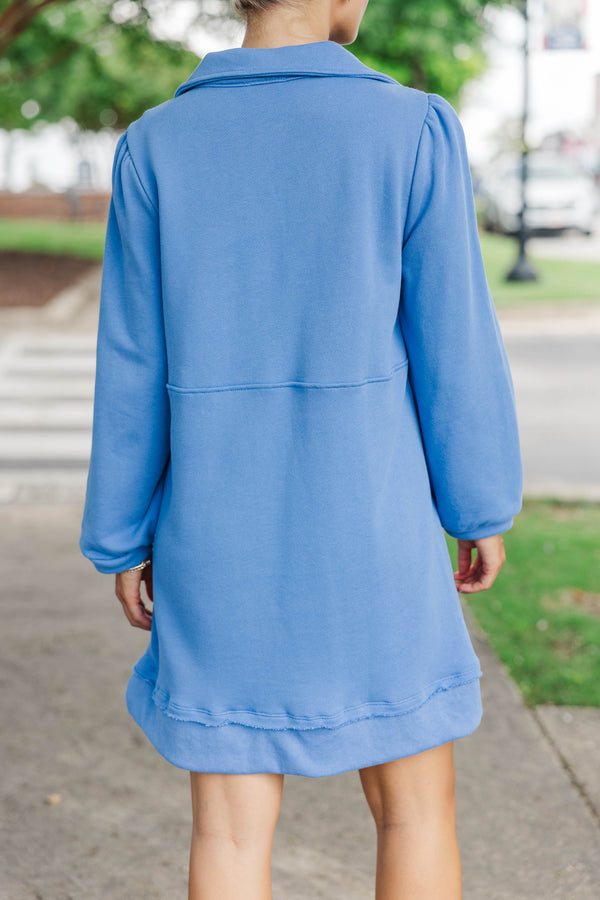 Find It Again Blue Collared Dress