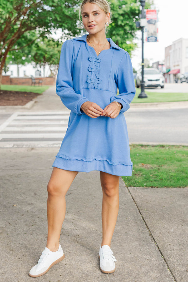 Find It Again Blue Collared Dress
