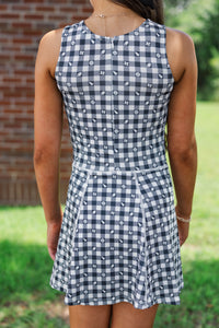 Girls: Cheer Louder Black Checkered Athletic Dress