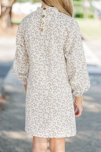 Girls: What You've Been Looking For Taupe Leopard Quilted Dress