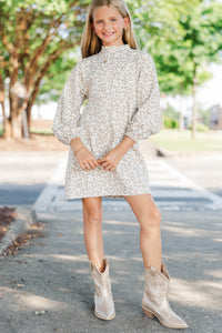 Girls: What You've Been Looking For Taupe Leopard Quilted Dress