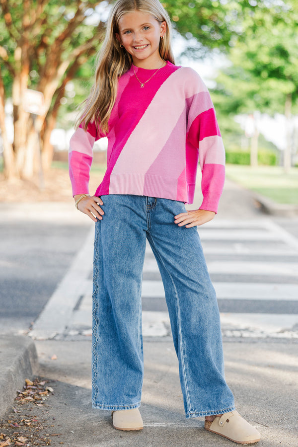 Girls: Closet Foundation Blue Denim Wide Leg Jeans