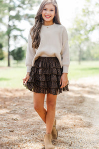 Girls: Perfectly You Oatmeal Mock Neck Sweater
