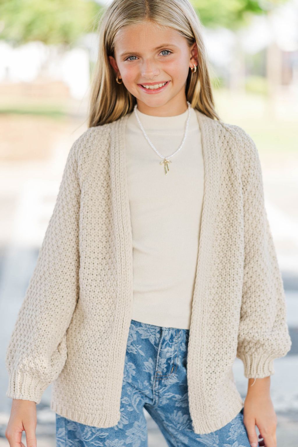 Girls: Face The Day Taupe Brown Cropped Cardigan – Shop the Mint