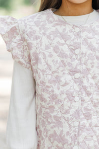 Girls: Made to Layer Pink Floral Vest