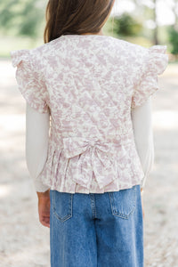 Girls: Made to Layer Pink Floral Vest