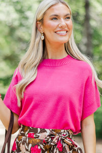The Reason Why Magenta Drop Shoulder Sweater