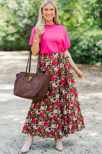 The Reason Why Magenta Drop Shoulder Sweater