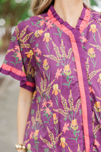 Finding Joy Plum Floral Blouse
