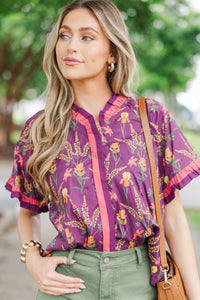 Finding Joy Plum Floral Blouse