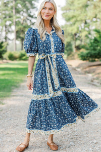 In The Mix Navy Floral Midi Dress