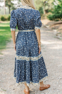 In The Mix Navy Floral Midi Dress