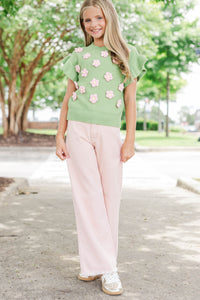 Girls: Your Pick Blush Pink Wide Leg Jeans