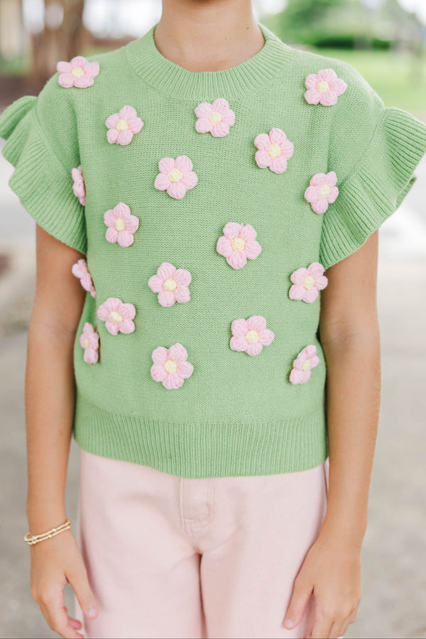 Girls: The Kennedy Olive Bow Sweater
