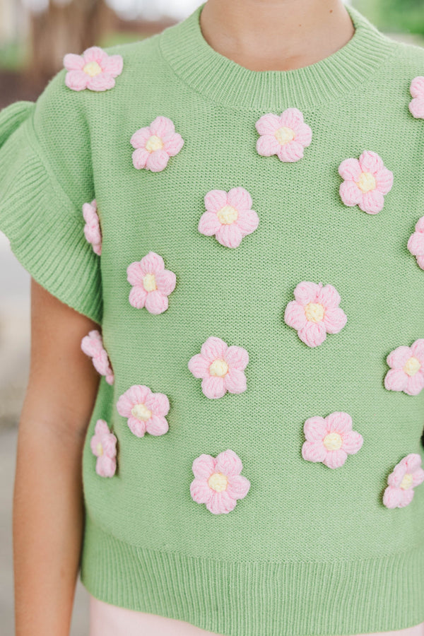 Girls: The Kennedy Olive Bow Sweater