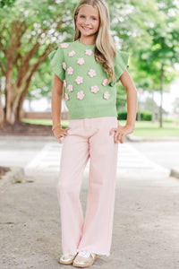 Girls: The Kennedy Olive Bow Sweater